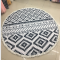 2018 Hot Selling Custom Large 100% Microfiber Circle Plain Round Beach Towel With Tasseles